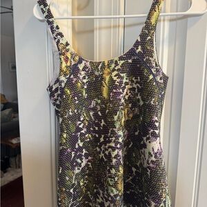 Lululemon Amala tank floral Abstract built in support tank